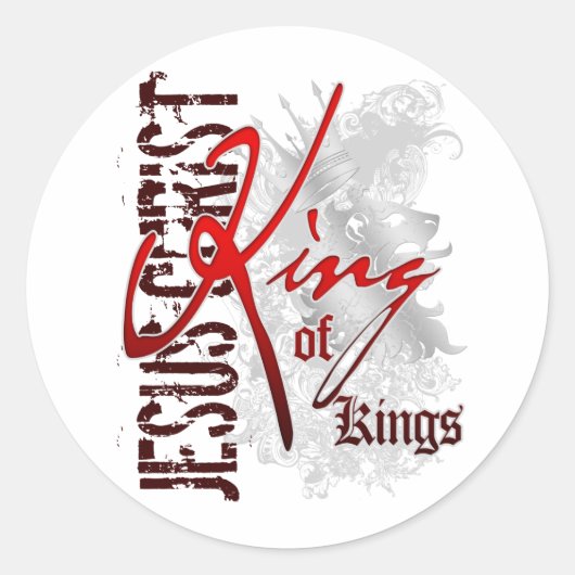 Koning van Kings Ronde Sticker (Voorkant)