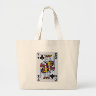 Koning van klavers (clubs) grote tote bag