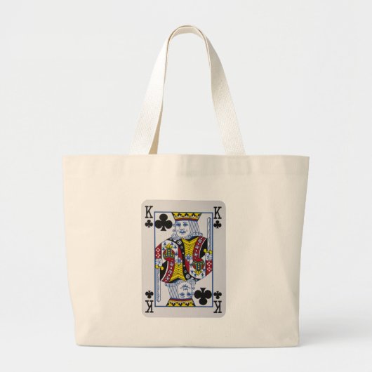 Koning van klavers (clubs) grote tote bag (Voorkant)