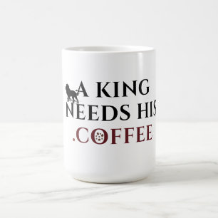 Koning van koffie Leeuw Koffieliefhebber Ochtendca Koffiemok
