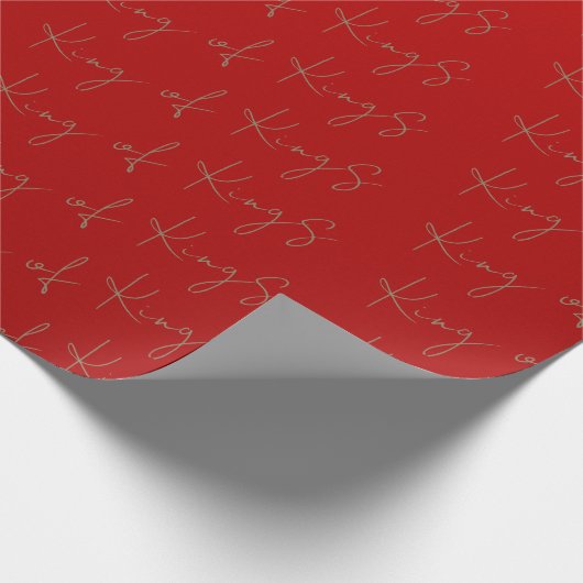Koning van Koningen Rode Kerstmis Cadeaupapier (Hoek)