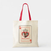 Koning van mijn Hart Aangepaste Foto Speelkaart Tote Bag (Achterkant)