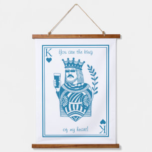 Koning van mijn Hart Houten Wandtapijt met Houten Hangend Wandkleed