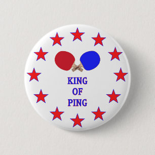Koning van Ping Pong Ronde Button 5,7 Cm