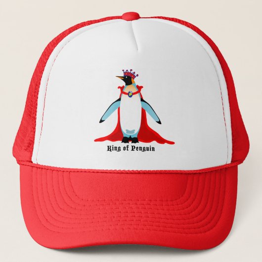 Koning van Pinguïn Trucker Pet (Voorkant)