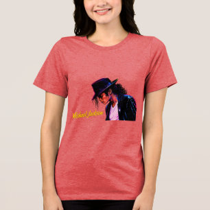 Koning van Pop Moonwalk Legende Retro Tribute Desi Tri-Blend Shirt