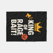 Koning van Rage Bait Funny Internet Meme Gamer Cit Fleece Deken (Voorkant (Horizontaal))