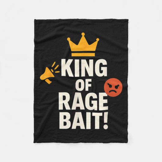 Koning van Rage Bait Funny Internet Meme Gamer Cit Fleece Deken (Voorkant)