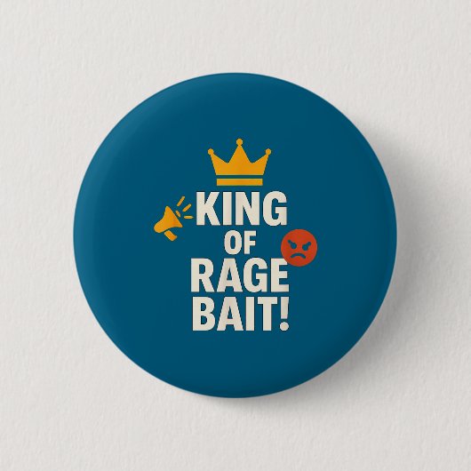 Koning van Rage Bait Funny Internet Meme Gamer Cit Ronde Button 5,7 Cm (Voorkant)