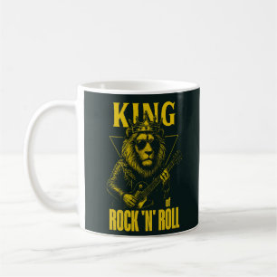 Koning van Rock N Roll Leeuw Gitarist Koffiemok
