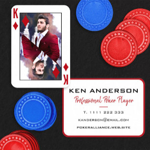 Koning van Ruiten Foto Rood Wit Pokerspeler Visitekaartje