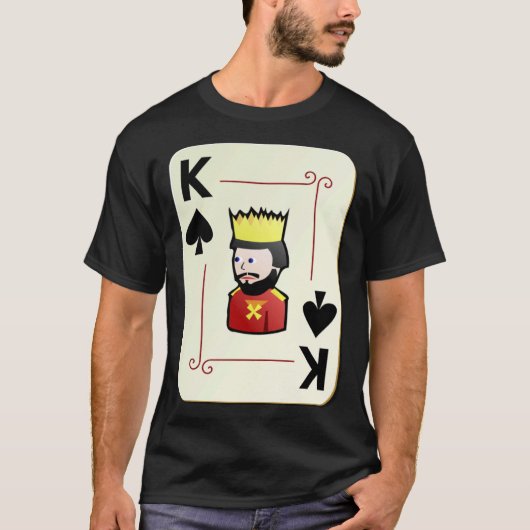 Koning van schoppen Deck van kaarten Halloween kos T-shirt (Voorkant)