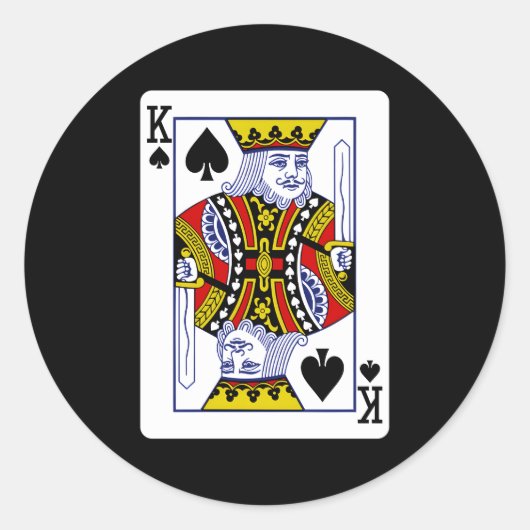 Koning van Spades Kaart spelen Ronde Sticker (Voorkant)