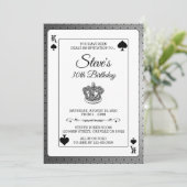 Koning van Spades Poker-speelkaart Birthday Invite Kaart (Staand voorkant)