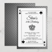 Koning van Spades Poker-speelkaart Birthday Invite Kaart (Voorkant / Achterkant)