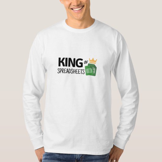 Koning van spreadsheets t-shirt (Voorkant)