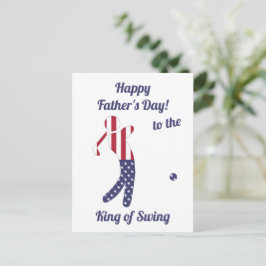 Koning van Swing | American Flag Golf- Vaderdag Briefkaart