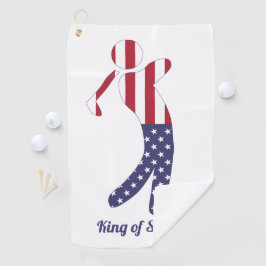 Koning van Swing | Amerikaanse vlag Golf Player Golfhanddoek