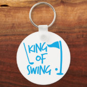Koning van SWING, golfbal en golfclub Sleutelhanger (Voorkant)