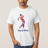 Koning van Swing | Union Jack Flag Golf Speler T-shirt (Voorkant)