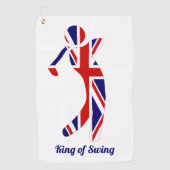 Koning van Swing | Union Jack Golf Player Golfhanddoek (Voorkant)