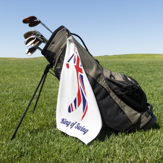 Koning van Swing | Union Jack Golf Player Golfhanddoek (Groen)