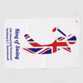 Koning van Swing | Union Jack Golf Tournament Golfhanddoek (Horizontaal)