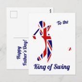 Koning van Swing | Union Jack Golfer | VADERDAG Briefkaart (Voorkant / Achterkant)