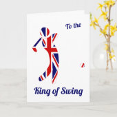 Koning van Swing | Union Jack Golfer | VADERDAG Kaart (Gele Bloem)