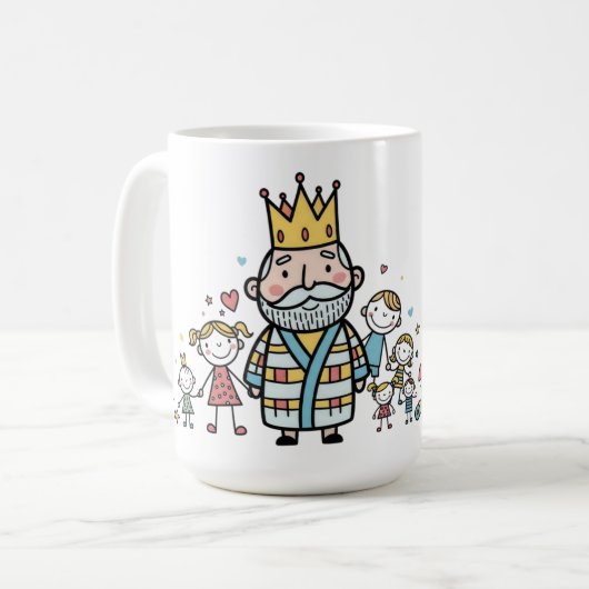 Koning van vaders Vaderdag Koffiemok (Voorkant links)