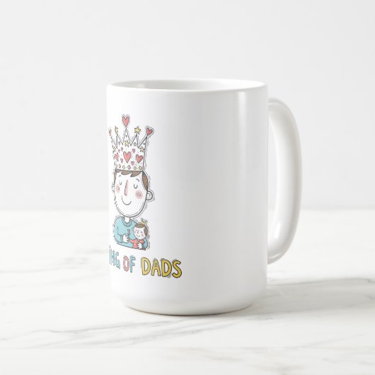 Koning van vaders Vaderdag Koffiemok (Voorkant rechts)