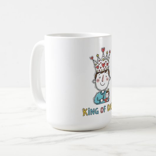 Koning van vaders Vaderdag Koffiemok (Voorkant links)
