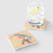 Koning van vissers coaster stenen onderzetter (Zijkant)