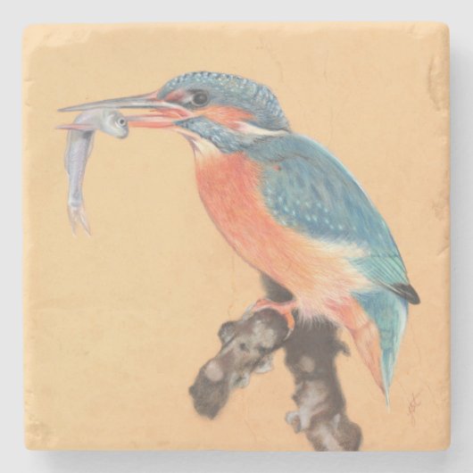 Koning van vissers coaster stenen onderzetter (Voorkant)
