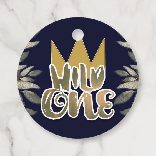 Koning van Wilde Dingen Één 1e Verjaardag Dank u Bedankjes Labels (Achterkant)