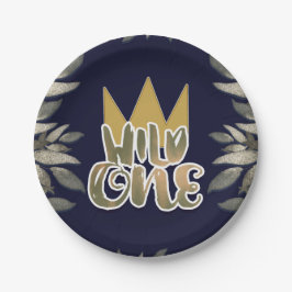 Koning van Wilde Dingen Één 1e Verjaardagsfeest Papieren Bordje