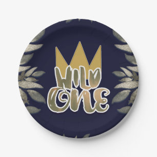 Koning van Wilde Dingen Één 1e Verjaardagsfeest Papieren Bordje