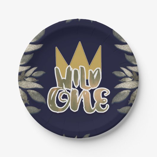 Koning van Wilde Dingen Één 1e Verjaardagsfeest Papieren Bordje (Voorkant)