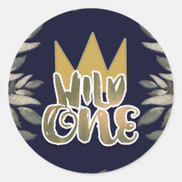 Koning van Wilde Dingen EEN 1e Verjaardagsfeestje Ronde Sticker