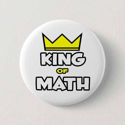 Koning van Wiskunde Ronde Button 5,7 Cm (Voorkant)