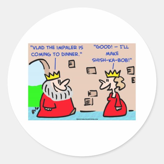 koning vlam de impaler shish-ka-bob ronde sticker (Voorkant)