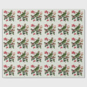Koning Vogel % Poinsettia's Cadeaupapier (Vlak)