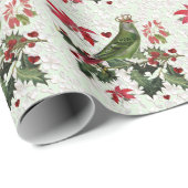 Koning Vogel % Poinsettia's Cadeaupapier (Rol Hoek)