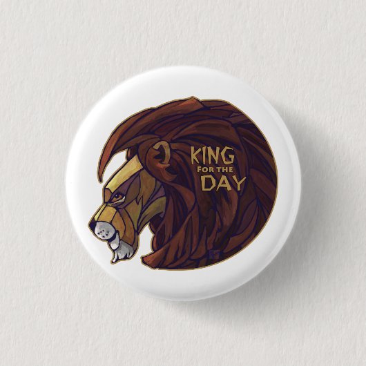 Koning voor de Dag Ronde Button 3,2 Cm (Voorkant)