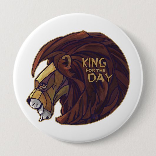 Koning voor de Dag Ronde Button 4,0 Cm (Voorkant)