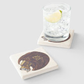 Koning voor de Dag Stenen Onderzetter (Zijkant)