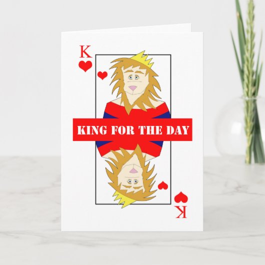 Koning voor de Kaart van de Verjaardag van de Dag (Voorkant)