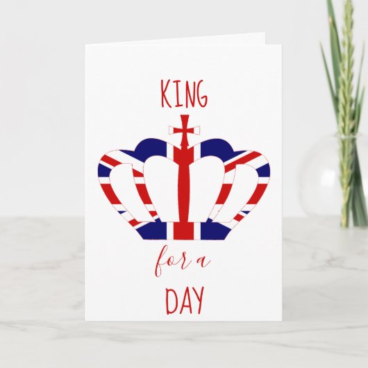 Koning voor een dag | Union Jack Crown | VADERDAG Kaart (Voorkant)