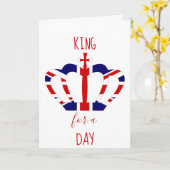Koning voor een dag | Union Jack Crown | VADERDAG Kaart (Gele Bloem)