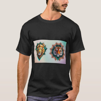 Koning vs. Streep : 3D Geometrische illusie T-shirt